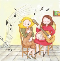Ilustración en acuarelas y lápiz de color